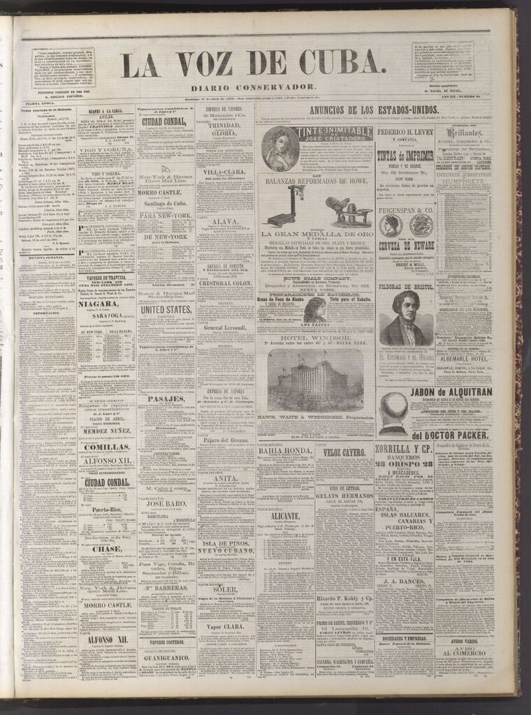 Miniatura de La Voz de Cuba: diario conservador del 27 de abril de 1879