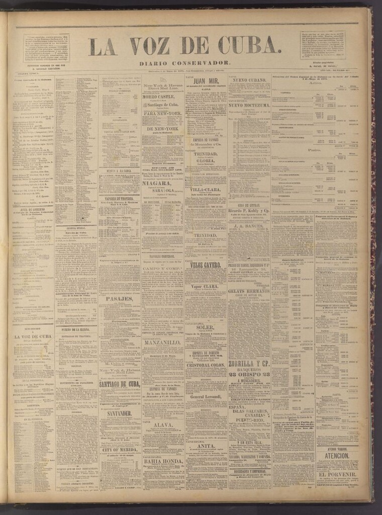 Miniatura de La Voz de Cuba: diario conservador del 7 de mayo de 1879