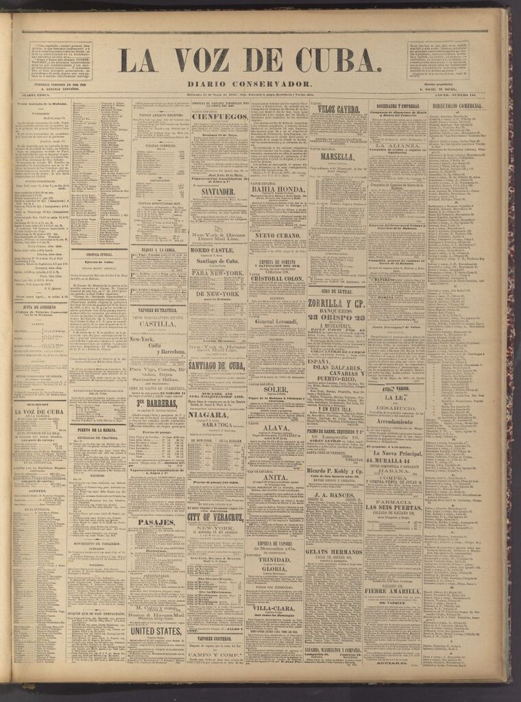 Miniatura de La Voz de Cuba: diario conservador del 14 de mayo de 1879