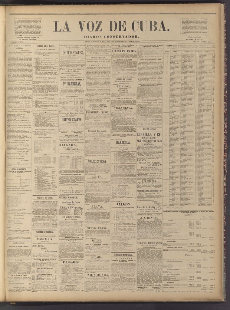 Miniatura de La Voz de Cuba: diario conservador del 16 de mayo de 1879