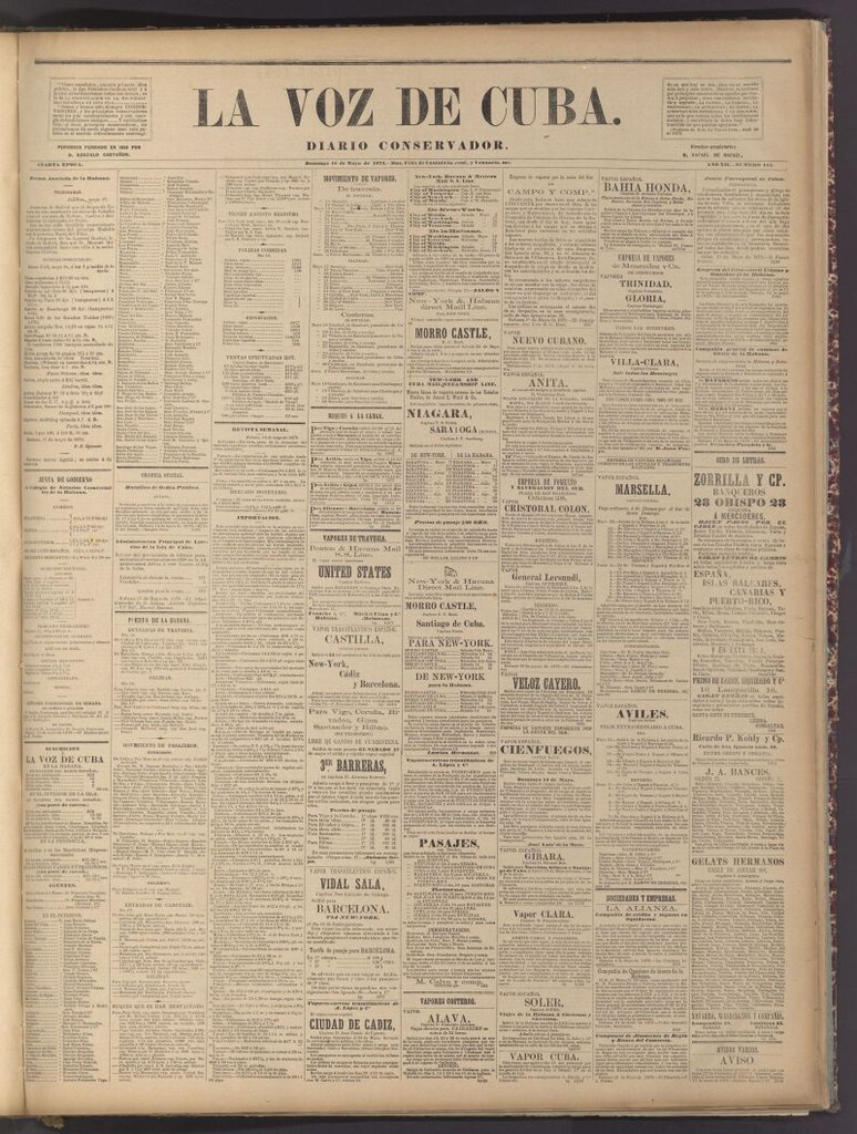 Miniatura de La Voz de Cuba: diario conservador del 18 de mayo de 1879