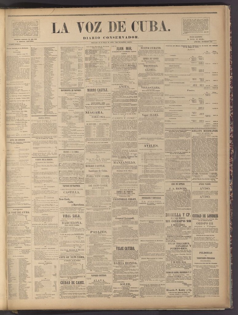 Miniatura de La Voz de Cuba: diario conservador del 21 de mayo de 1879