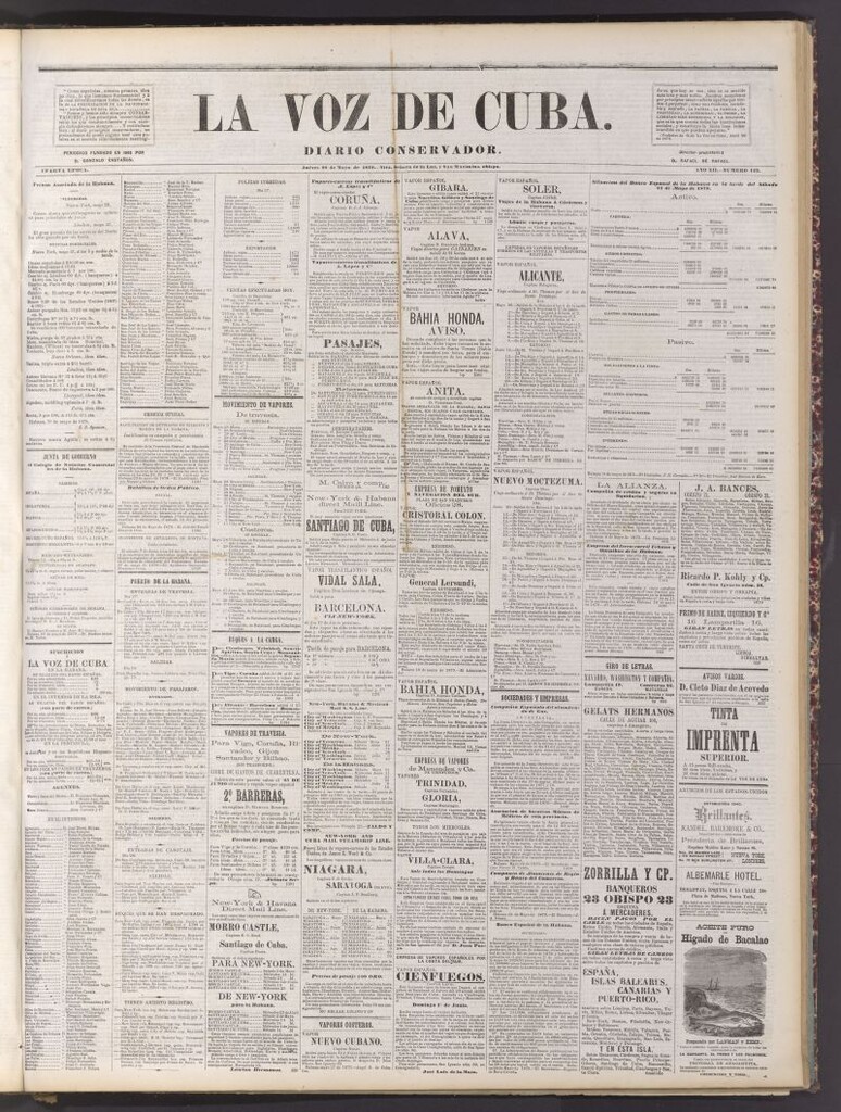 Miniatura de La Voz de Cuba: diario conservador del 29 de mayo de 1879
