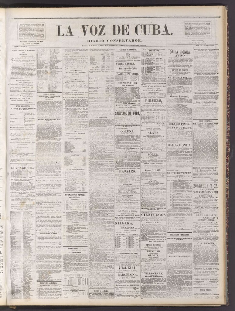 Miniatura de La Voz de Cuba: diario conservador del 1 de junio de 1879