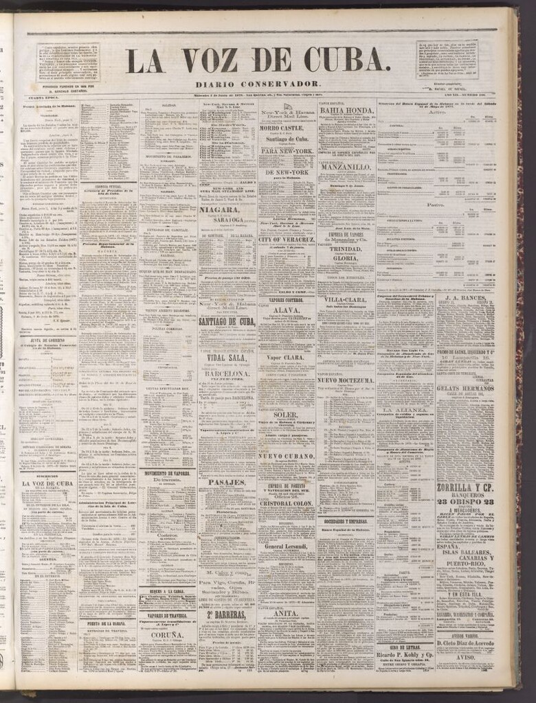 Miniatura de La Voz de Cuba: diario conservador del 4 de junio de 1879