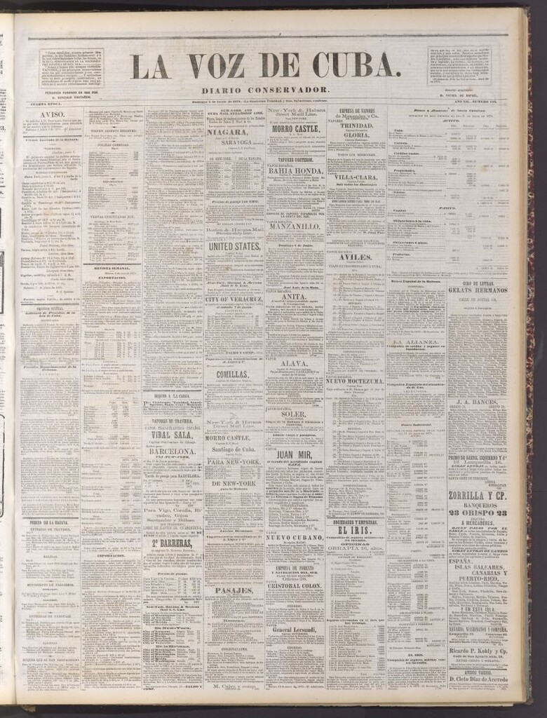 Miniatura de La Voz de Cuba: diario conservador del 8 de junio de 1879