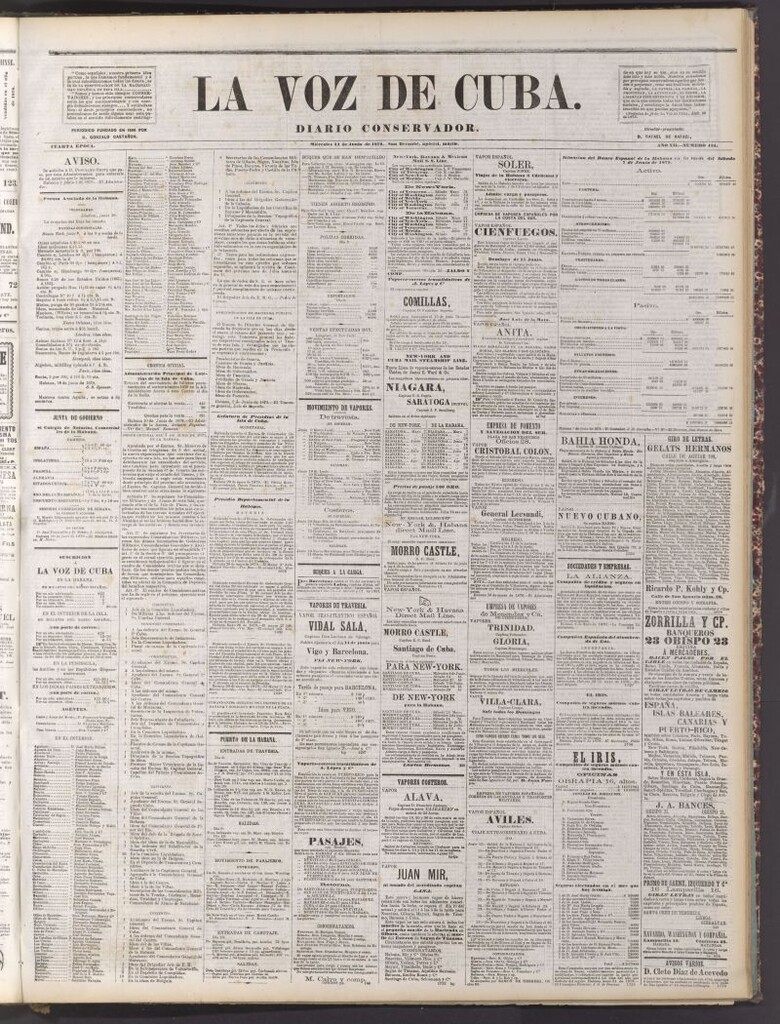 Miniatura de La Voz de Cuba: diario conservador del 11 de junio de 1879