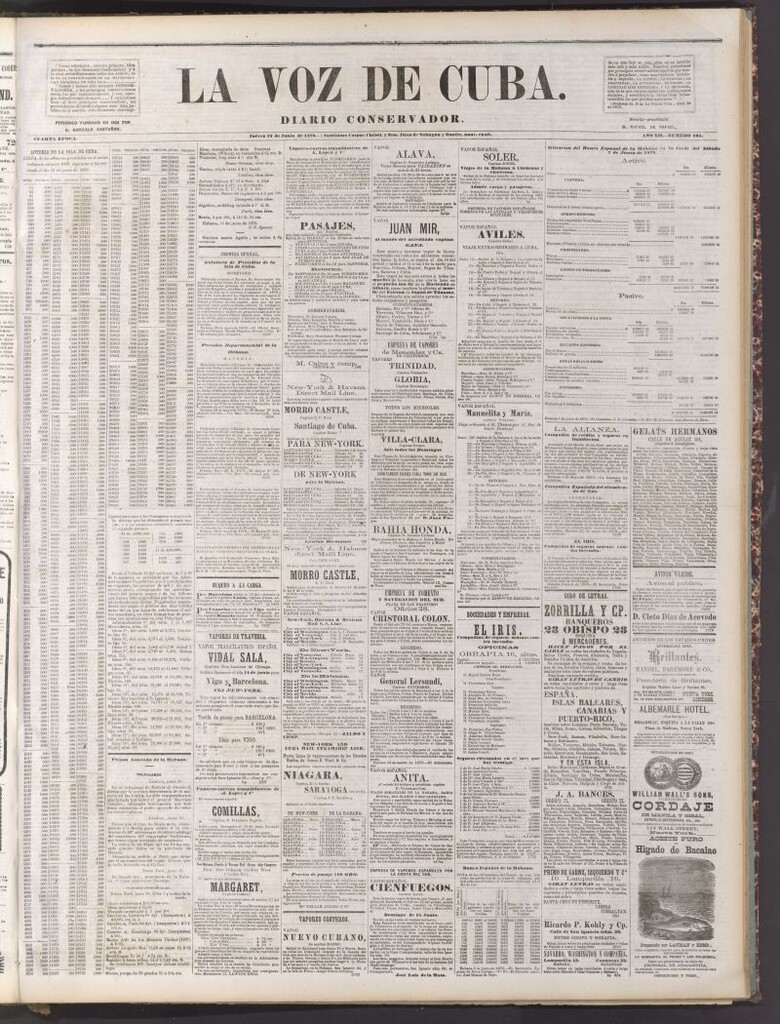Miniatura de La Voz de Cuba: diario conservador del 12 de junio de 1879