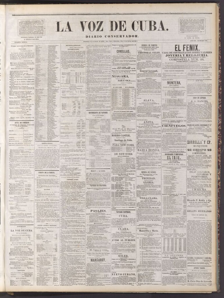 Miniatura de La Voz de Cuba: diario conservador del 15 de junio de 1879
