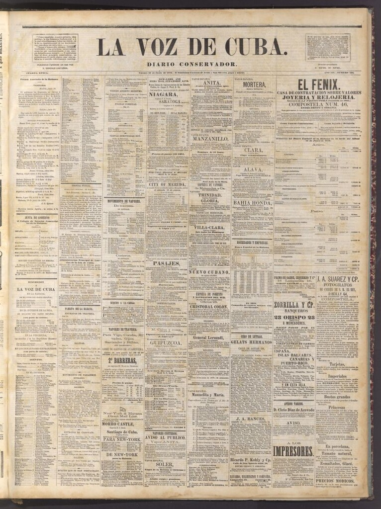 Miniatura de La Voz de Cuba: diario conservador del 20 de junio de 1879