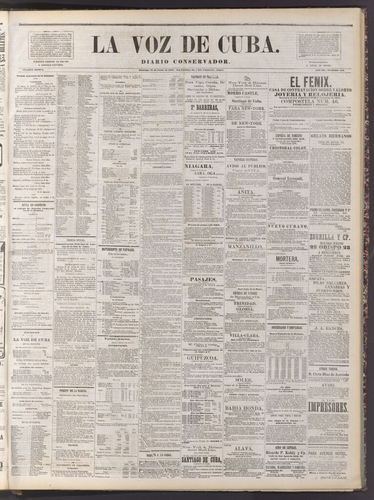 Miniatura de La Voz de Cuba: diario conservador del 22 de junio de 1879