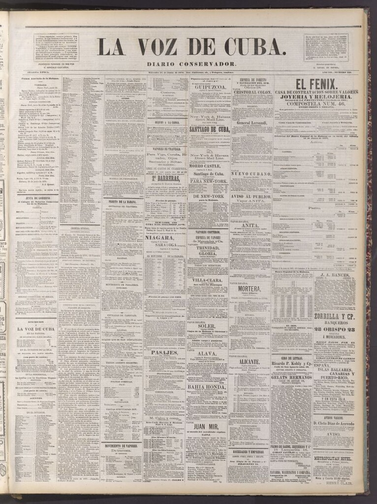 Miniatura de La Voz de Cuba: diario conservador del 25 de junio de 1879