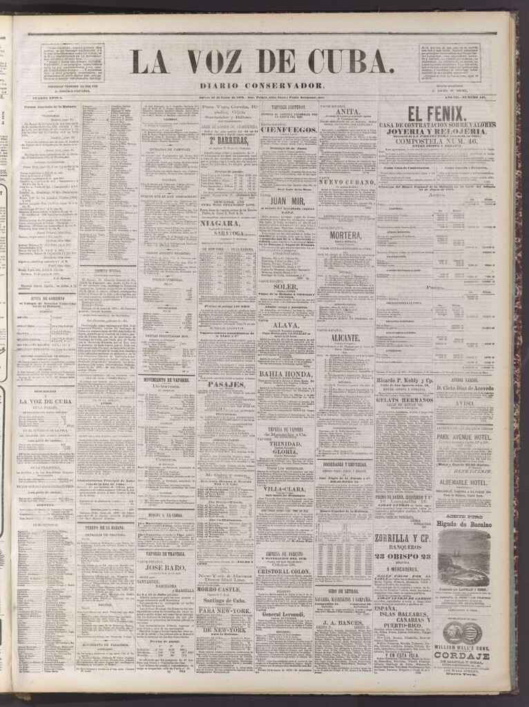 Miniatura de La Voz de Cuba: diario conservador del 26 de junio de 1879