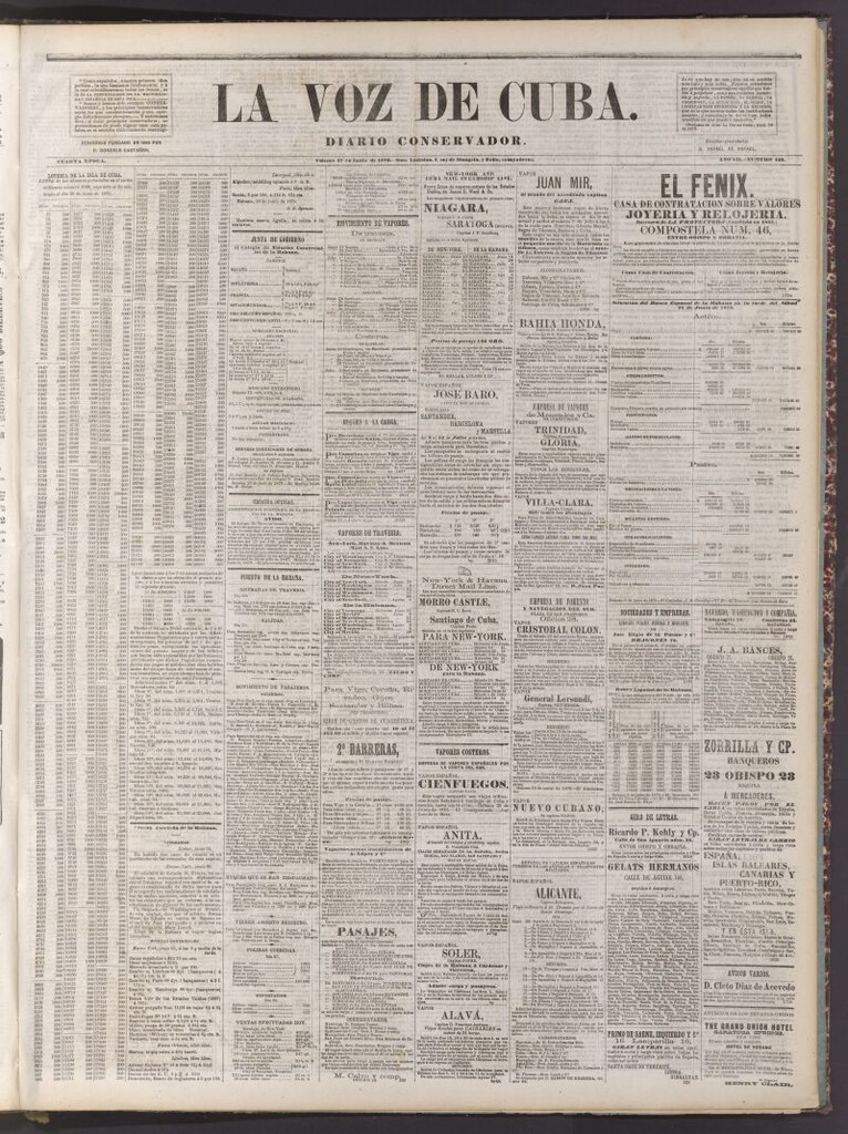 Miniatura de La Voz de Cuba: diario conservador del 27 de junio de 1879