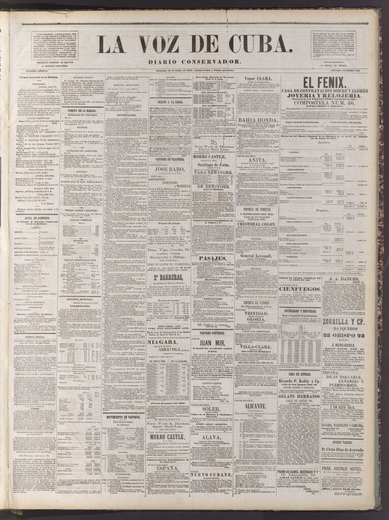 Miniatura de La Voz de Cuba: diario conservador del 29 de junio de 1879
