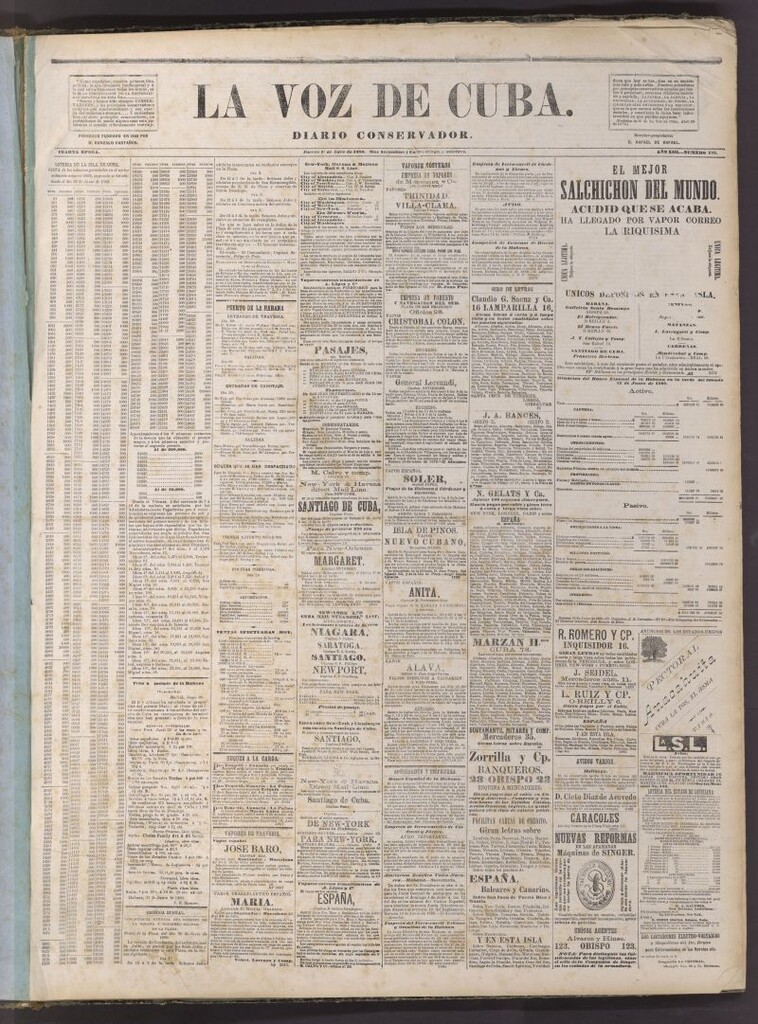 Miniatura de La Voz de Cuba: diario conservador del 1 de julio de 1880