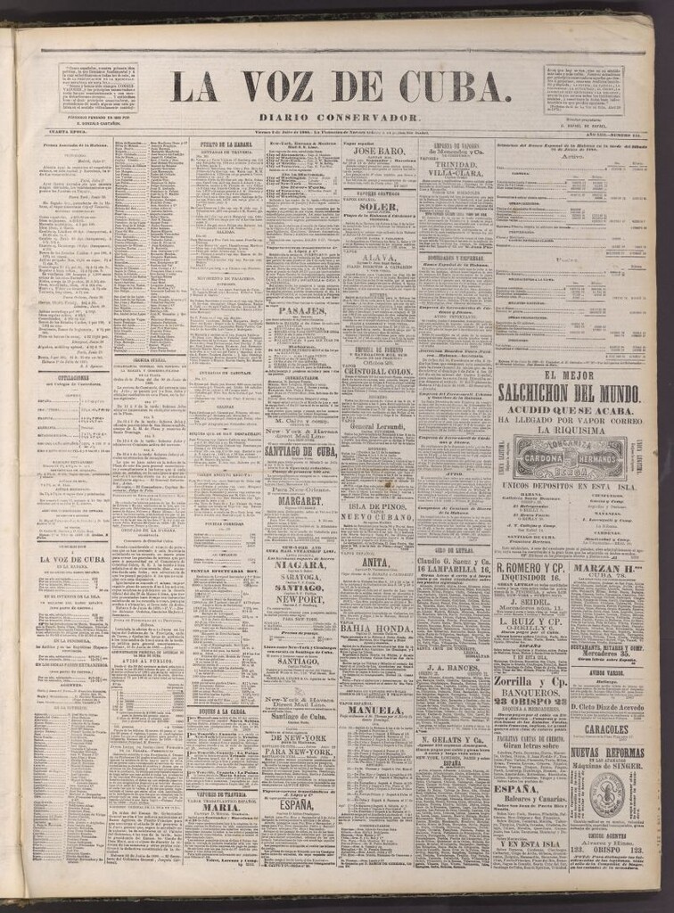 Miniatura de La Voz de Cuba: diario conservador del 2 de julio de 1880