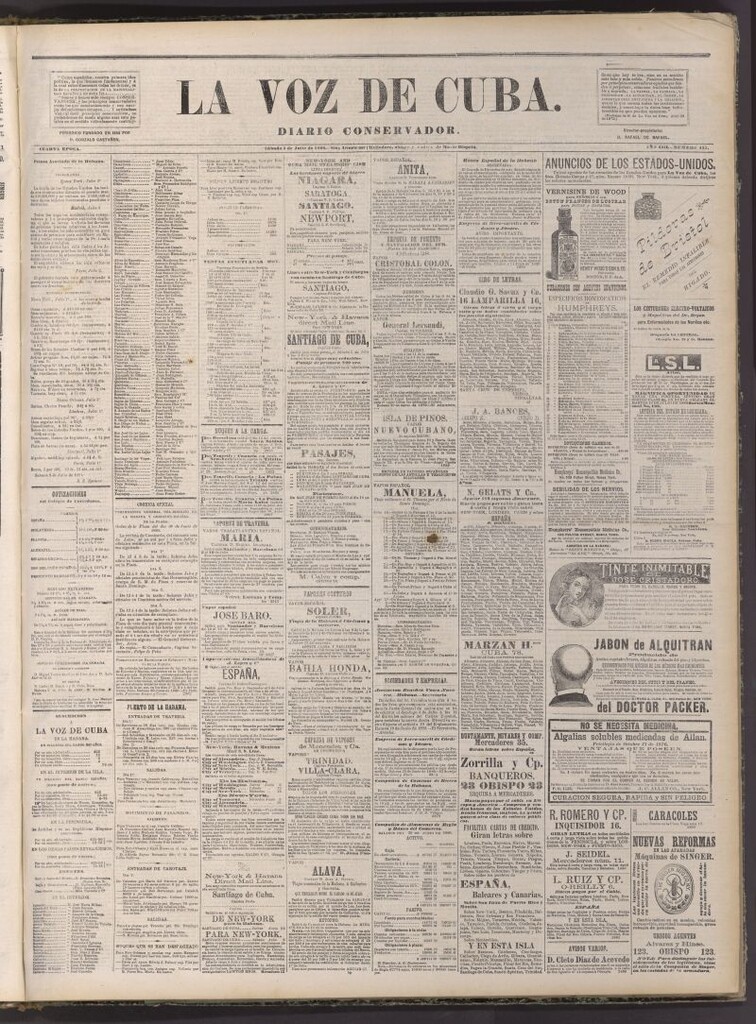 Miniatura de La Voz de Cuba: diario conservador del 3 de julio de 1880