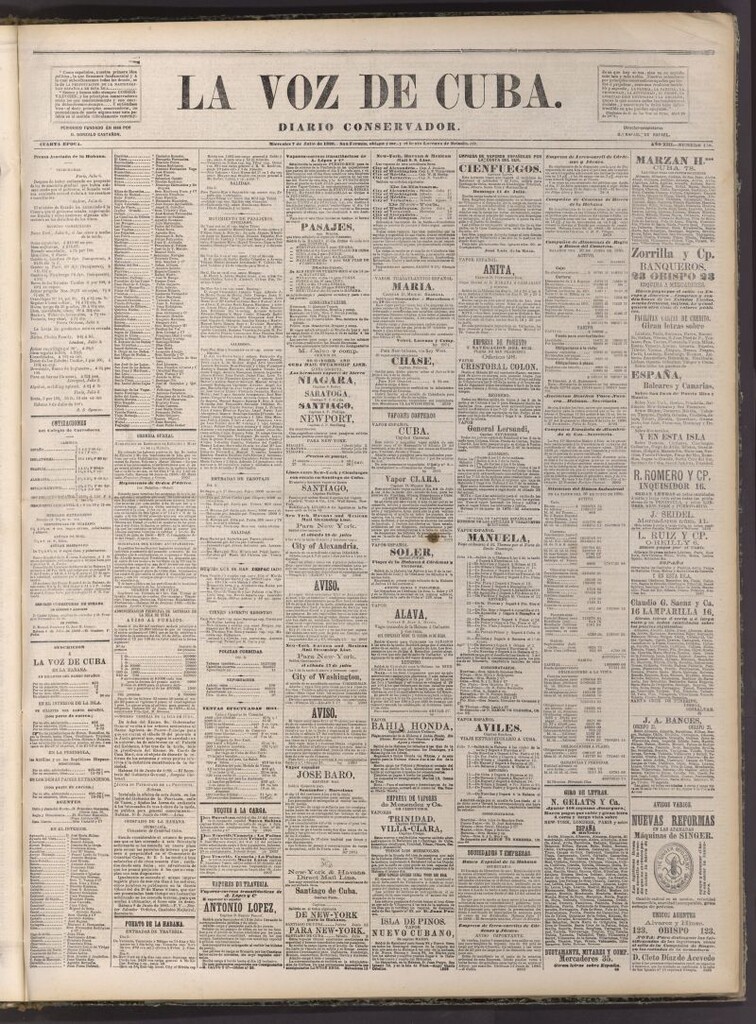 Miniatura de La Voz de Cuba: diario conservador del 7 de julio de 1880
