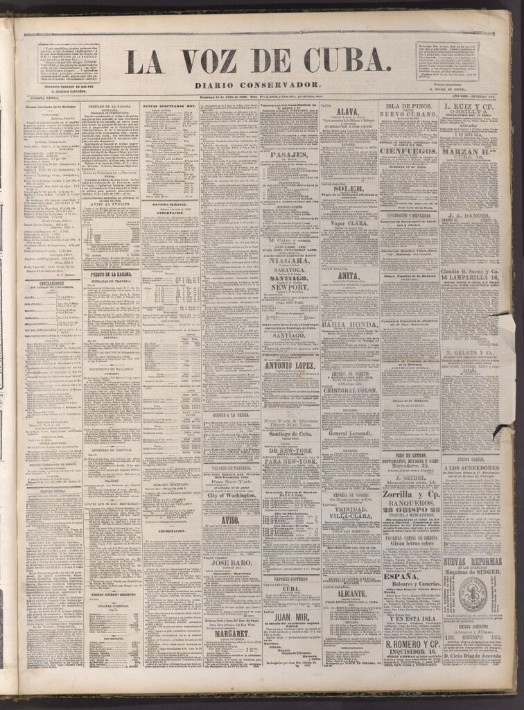 Miniatura de La Voz de Cuba: diario conservador del 11 de julio de 1880