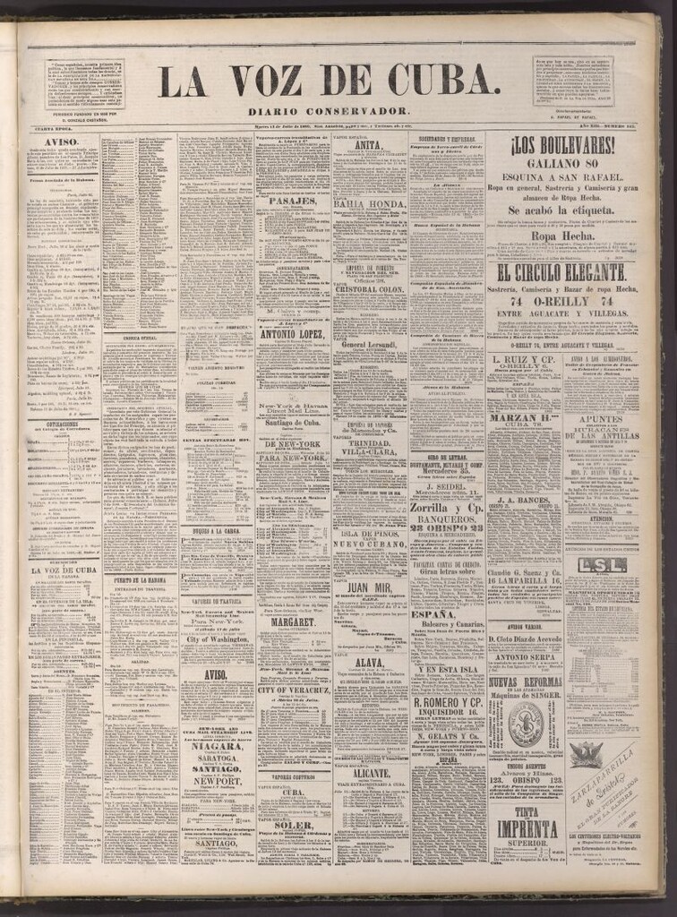 Miniatura de La Voz de Cuba: diario conservador del 13 de julio de 1880