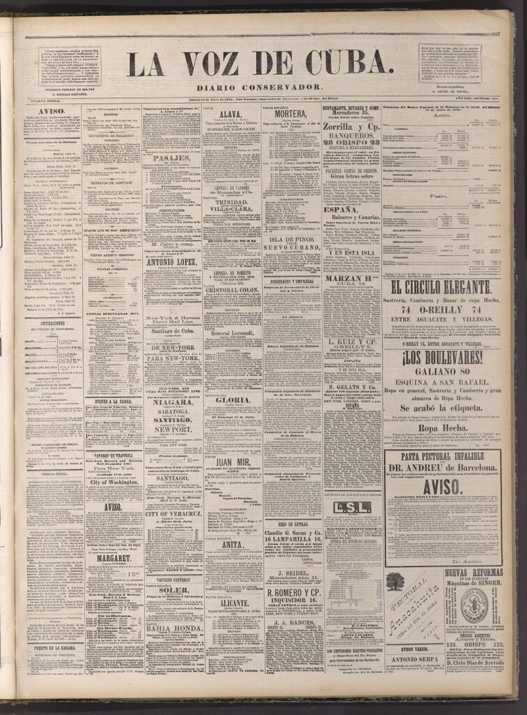 Miniatura de La Voz de Cuba: diario conservador del 15 de julio de 1880