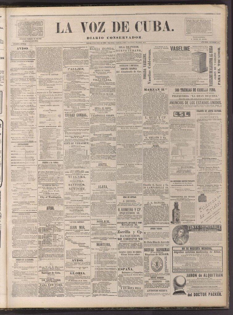 Miniatura de La Voz de Cuba: diario conservador del 17 de julio de 1880