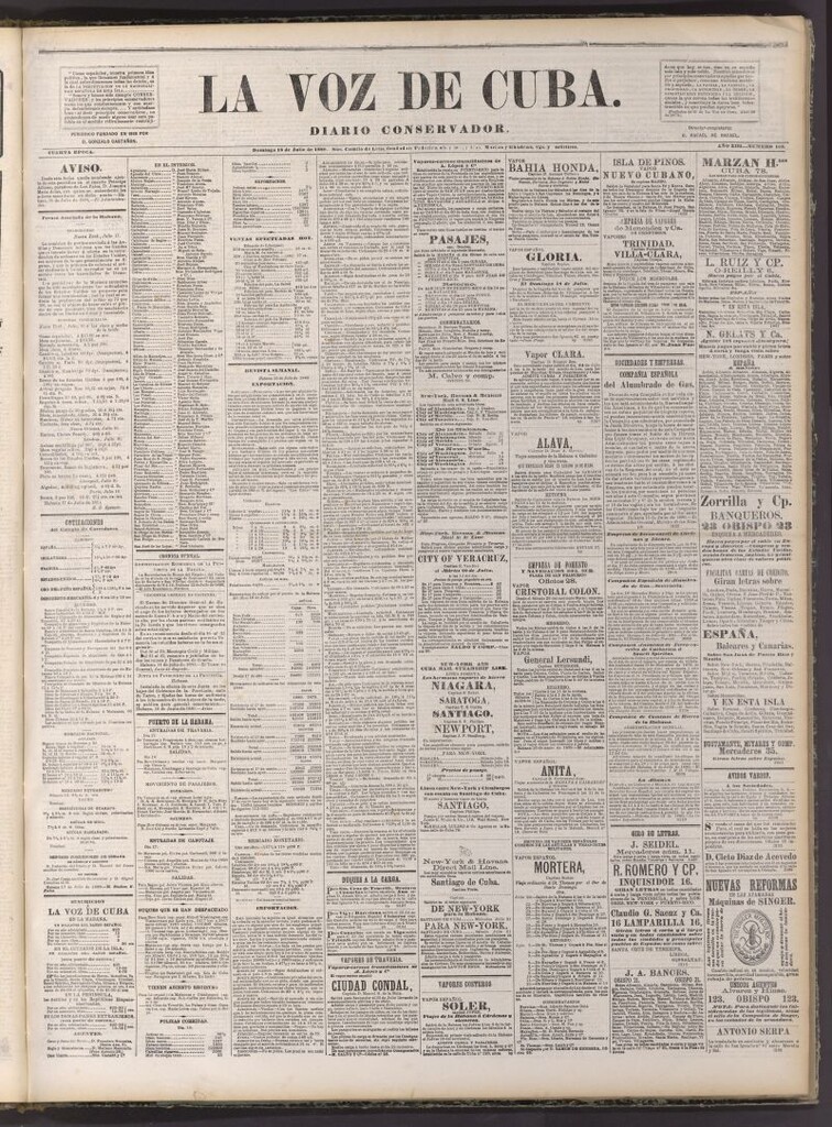 Miniatura de La Voz de Cuba: diario conservador del 18 de julio de 1880