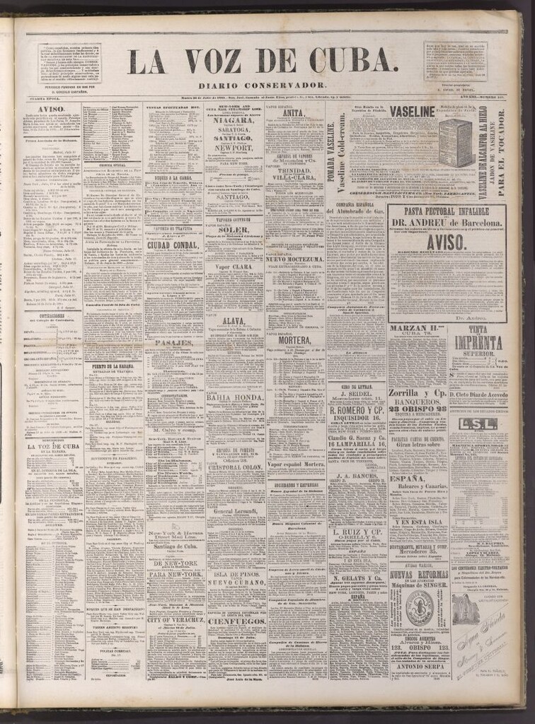 Miniatura de La Voz de Cuba: diario conservador del 20 de julio de 1880