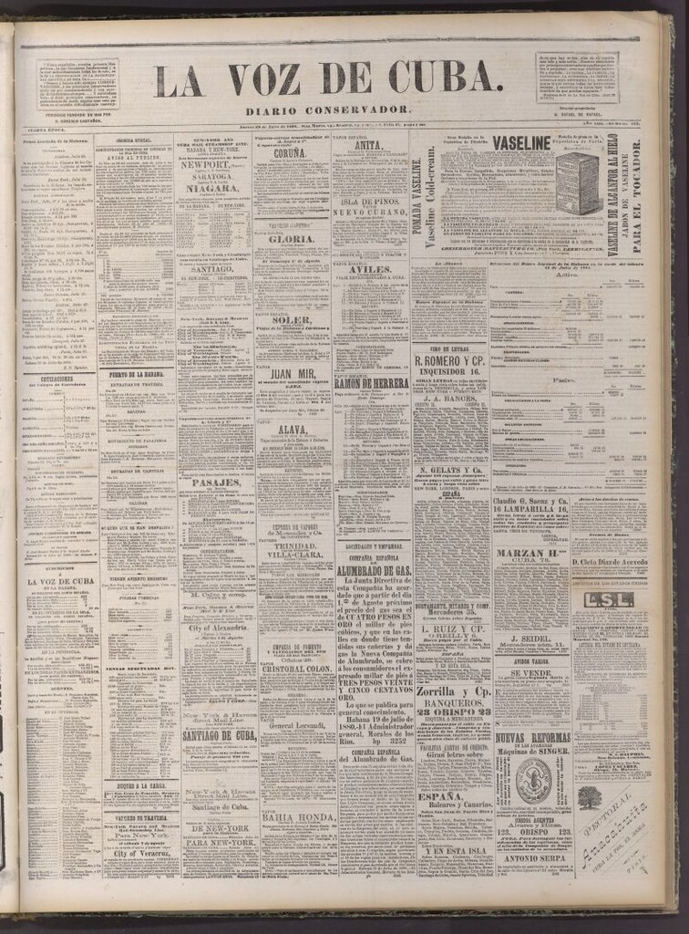 Miniatura de La Voz de Cuba: diario conservador del 29 de julio de 1880