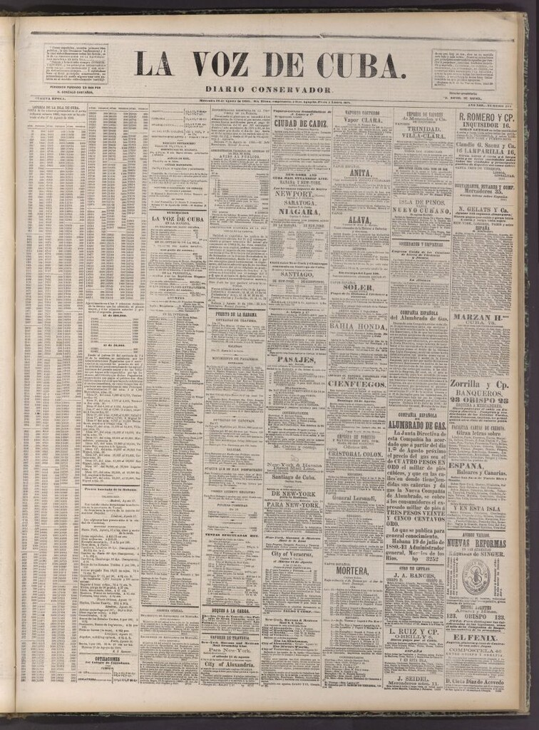 Miniatura de La Voz de Cuba: diario conservador del 18 de agosto de 1880