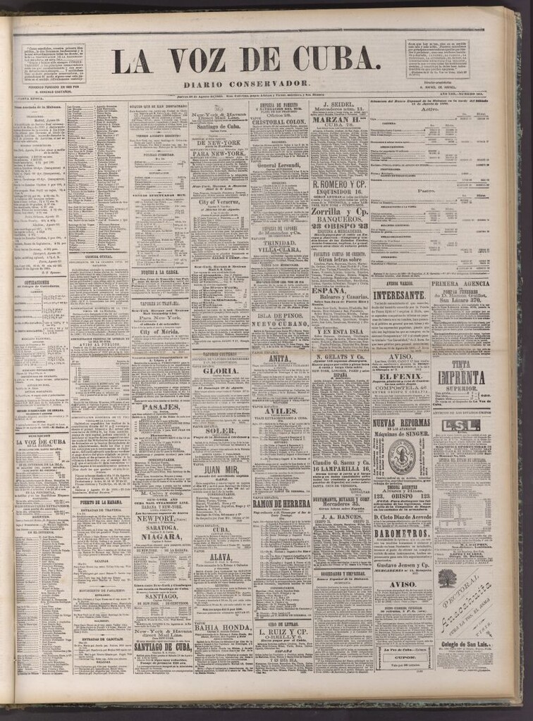 Miniatura de La Voz de Cuba: diario conservador del 26 de agosto de 1880