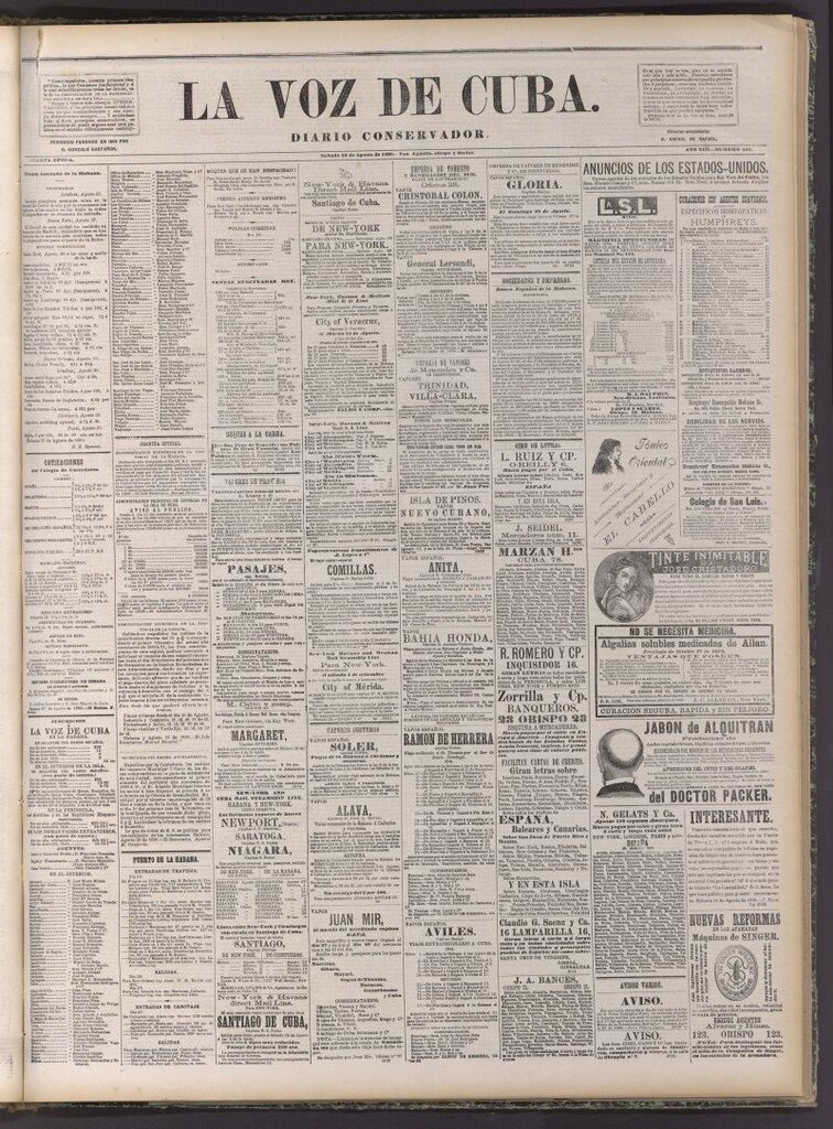 Miniatura de La Voz de Cuba: diario conservador del 28 de agosto de 1880