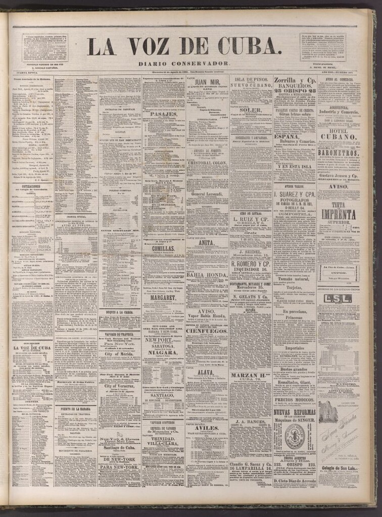 Miniatura de La Voz de Cuba: diario conservador del 31 de agosto de 1880