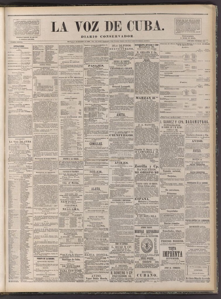 Miniatura de La Voz de Cuba: diario conservador del 1 de setiembre de 1880