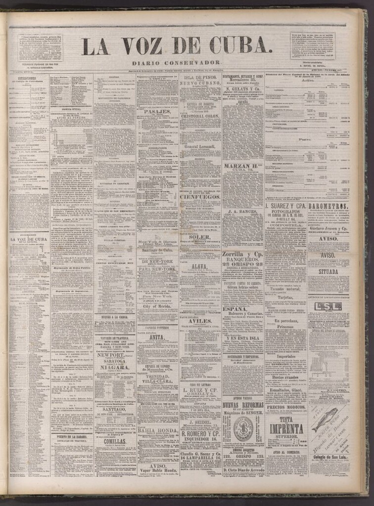 Miniatura de La Voz de Cuba: diario conservador del 2 de setiembre de 1880