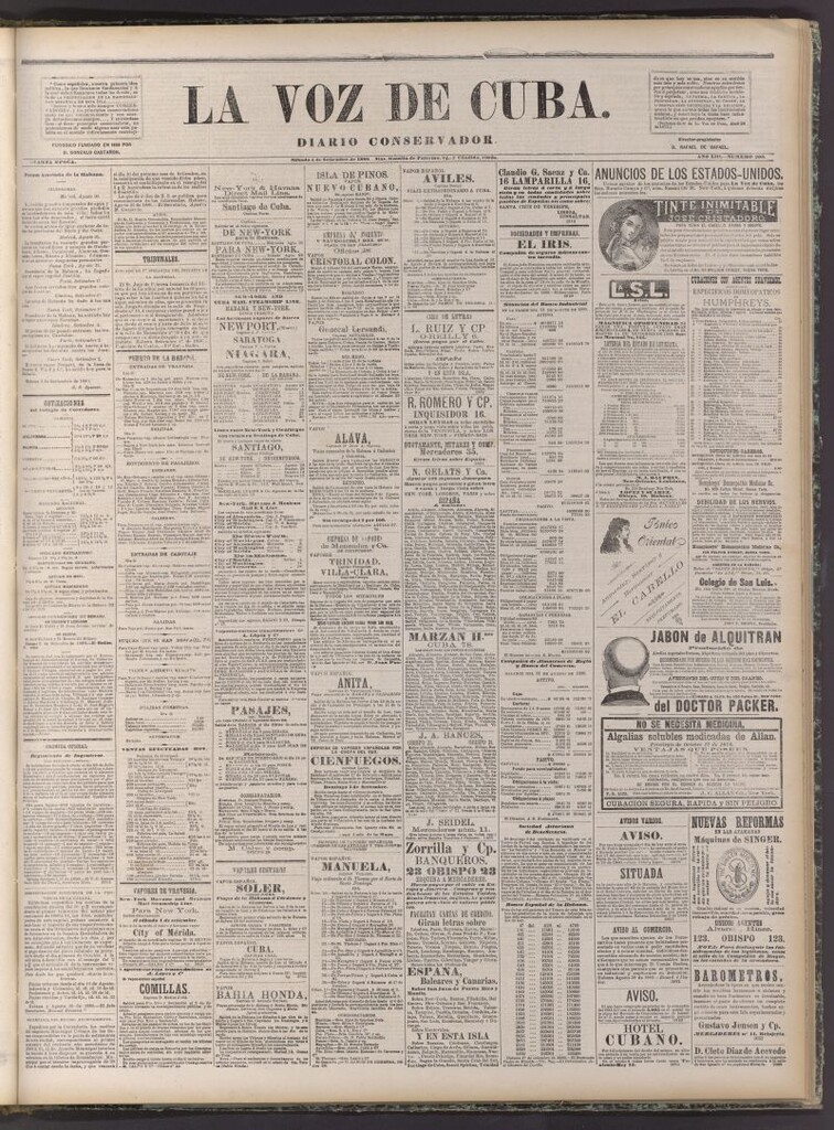 Miniatura de La Voz de Cuba: diario conservador del 4 de setiembre de 1880