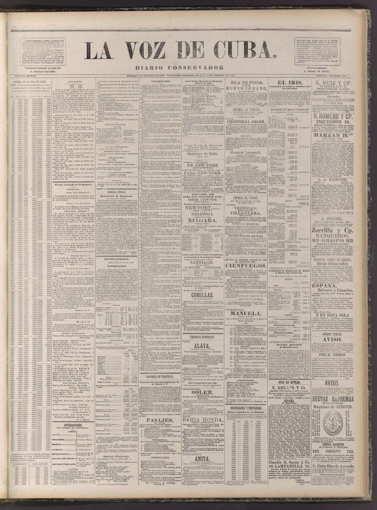 Miniatura de La Voz de Cuba: diario conservador del 5 de setiembre de 1880