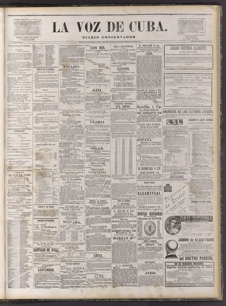 Miniatura de La Voz de Cuba: diario conservador del 11 de setiembre de 1880