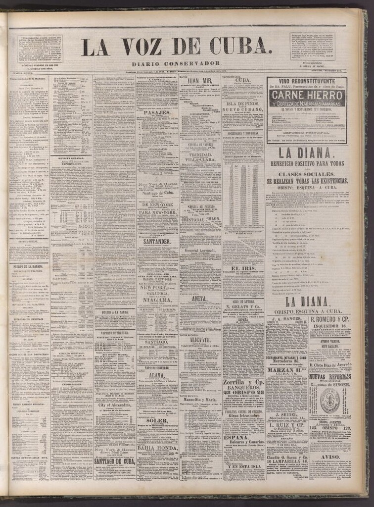 Miniatura de La Voz de Cuba: diario conservador del 12 de setiembre de 1880