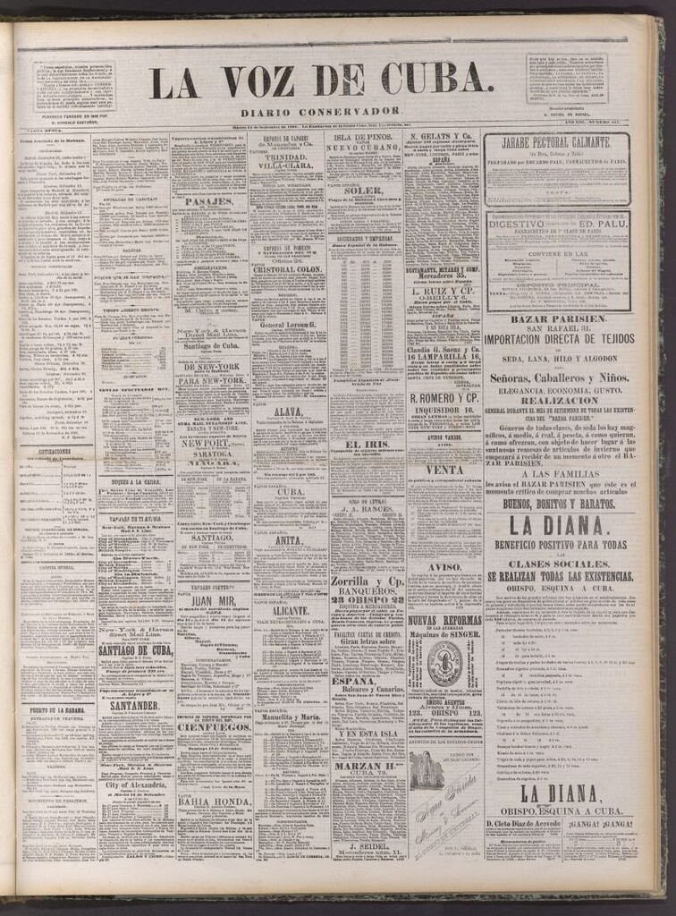Miniatura de La Voz de Cuba: diario conservador del 14 de setiembre de 1880