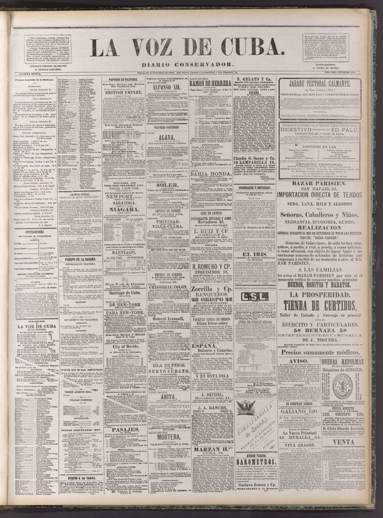 Miniatura de La Voz de Cuba: diario conservador del 21 de setiembre de 1880