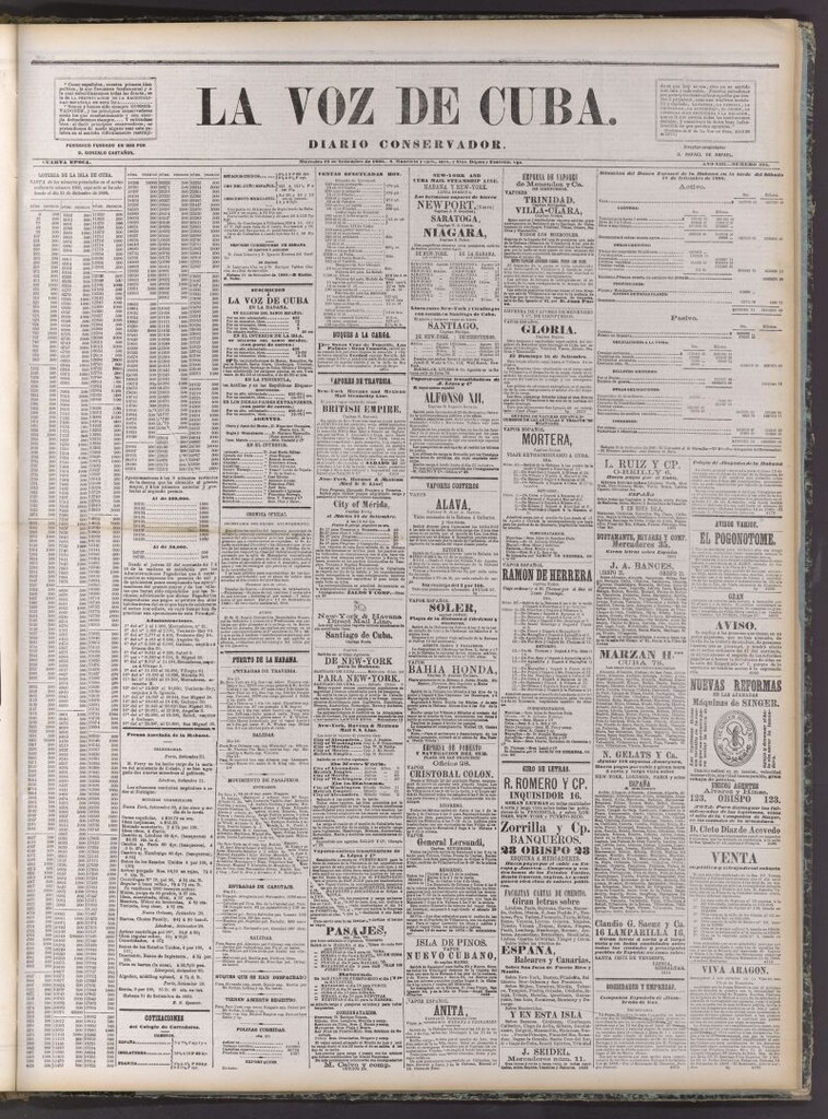 Miniatura de La Voz de Cuba: diario conservador del 22 de setiembre de 1880