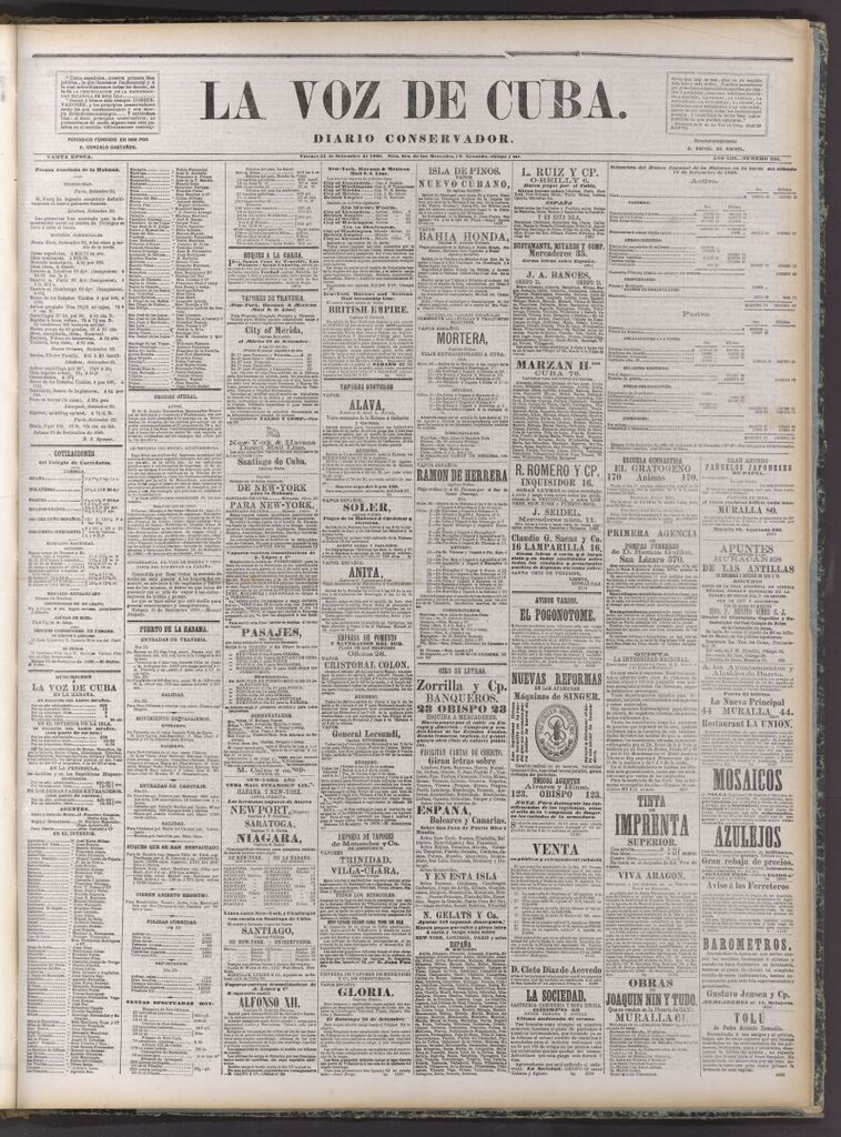 Miniatura de La Voz de Cuba: diario conservador del 24 de setiembre de 1880
