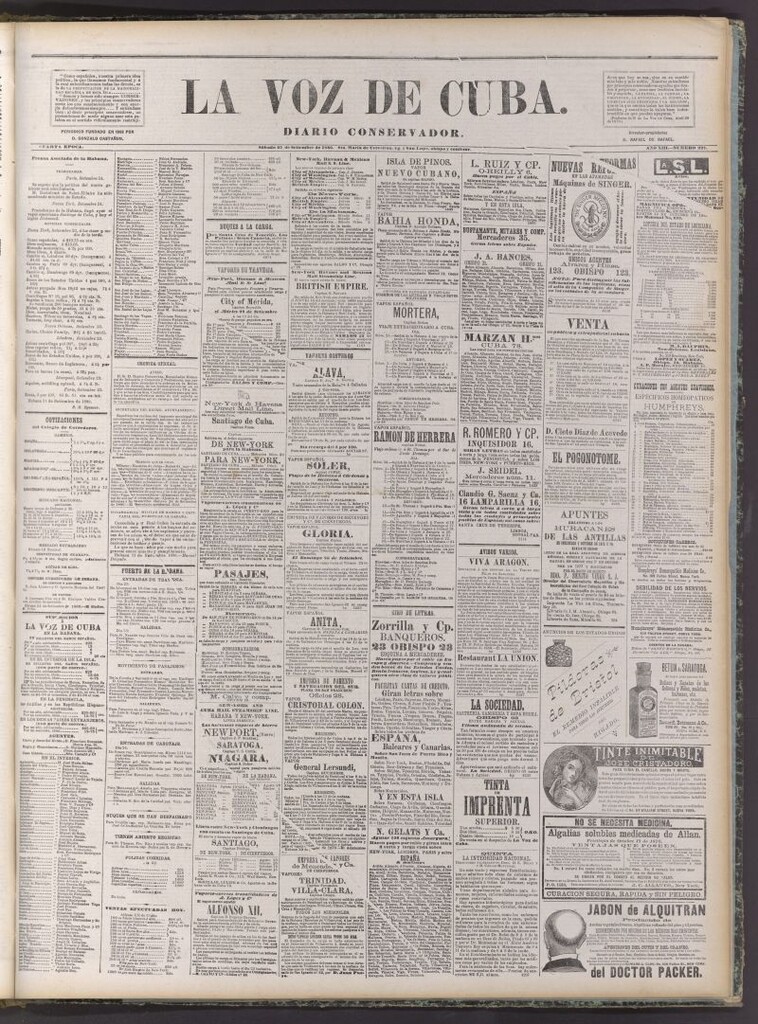 Miniatura de La Voz de Cuba: diario conservador del 25 de setiembre de 1880
