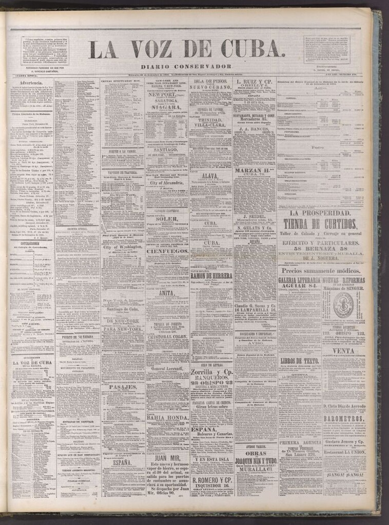 Miniatura de La Voz de Cuba: diario conservador del 29 de setiembre de 1880