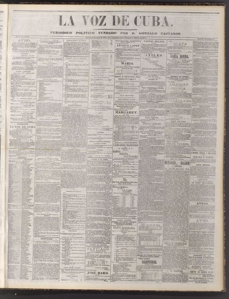 Miniatura de La Voz de Cuba: diario conservador del 10 de abril de 1877