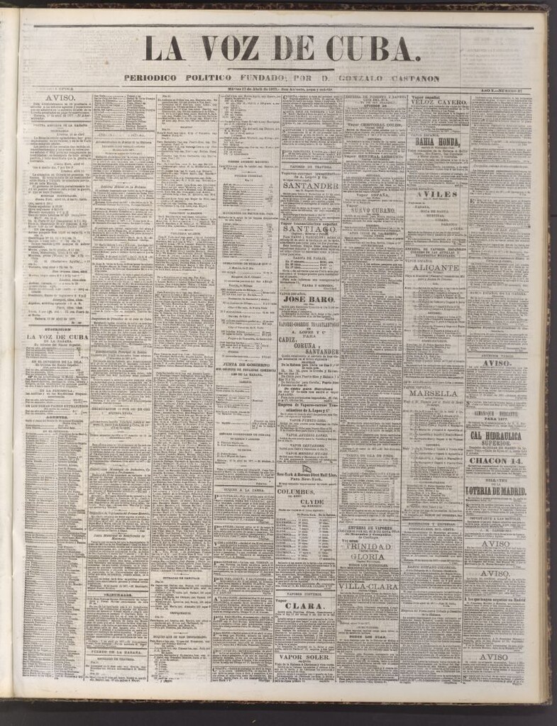 Miniatura de La Voz de Cuba: diario conservador del 17 de abril de 1877