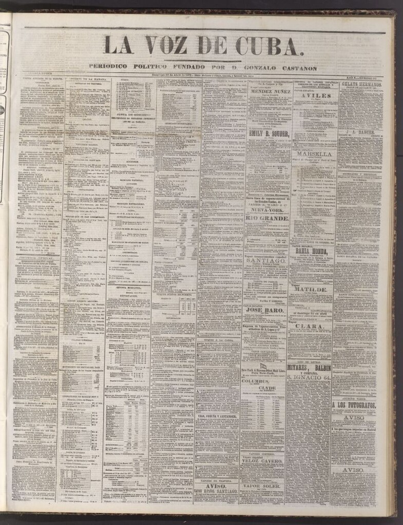 Miniatura de La Voz de Cuba: diario conservador del 22 de abril de 1877