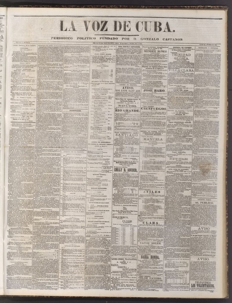 Miniatura de La Voz de Cuba: diario conservador del 24 de abril de 1877